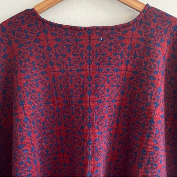 World Market Women's Kimono Cardigan Sweater Burgundy/Blue Abstract Pattern O/S - Picture 3 of 15